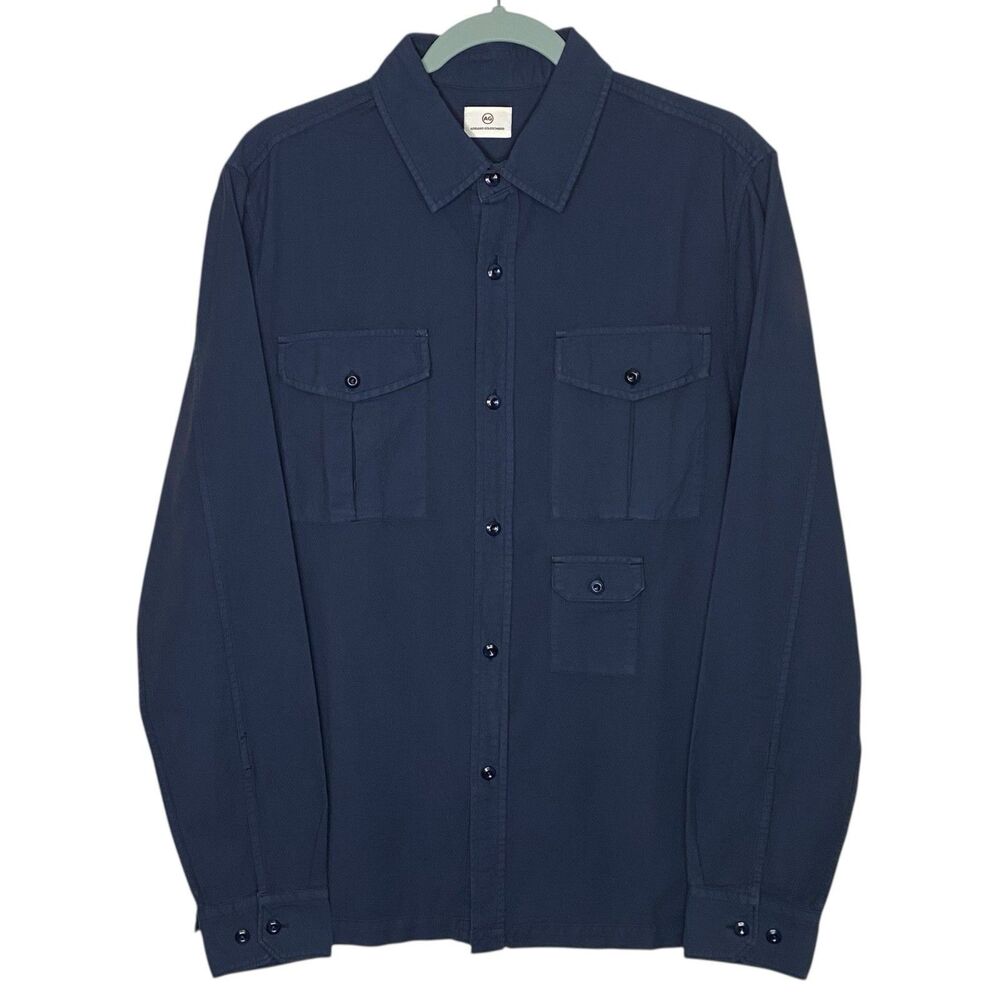 AG Adriano Goldschmied Utility Shirt Mens Medium Navy Blue Chore Work Field NEW